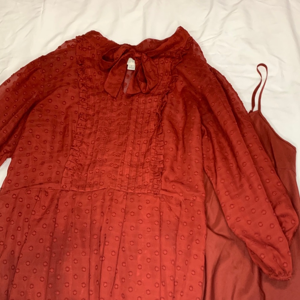 a.new.day burgundy dress.
